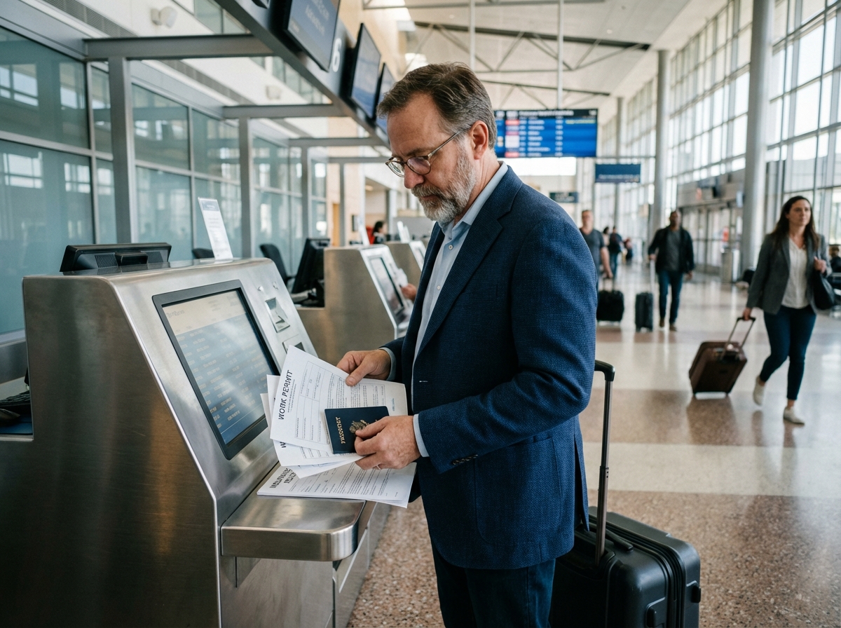 Homme organisant ses documents à l