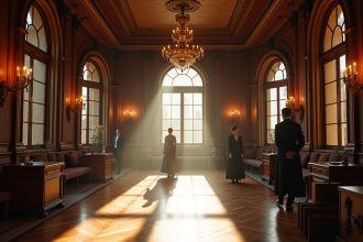 Hôtel européen élégant du XIXe siècle avec mobilier ancien