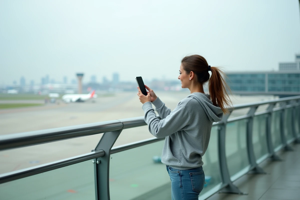 Jeune femme sur un deck d